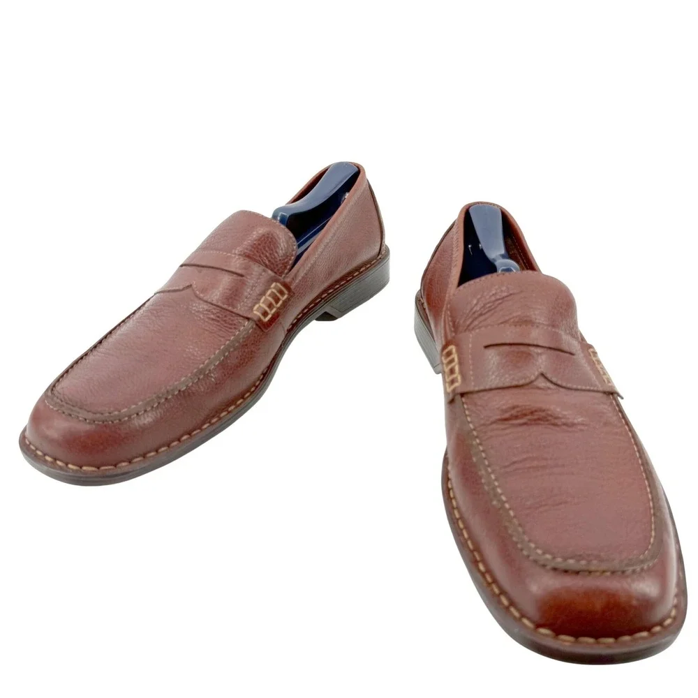 Rockport Penny Loafers Mens 12M Brown Leather Kinetic Air Circulator Lightweight
